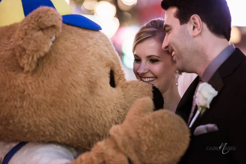 Bride groom with teddy bear
