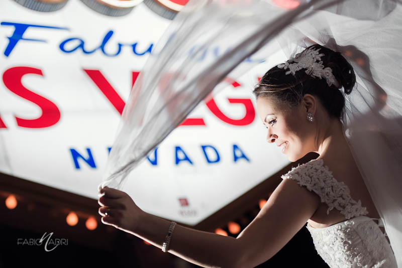 Bride veil Las Vegas sign
