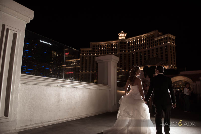 Las Vegas Strip Wedding Vow Renewal Bellagio Walkway 