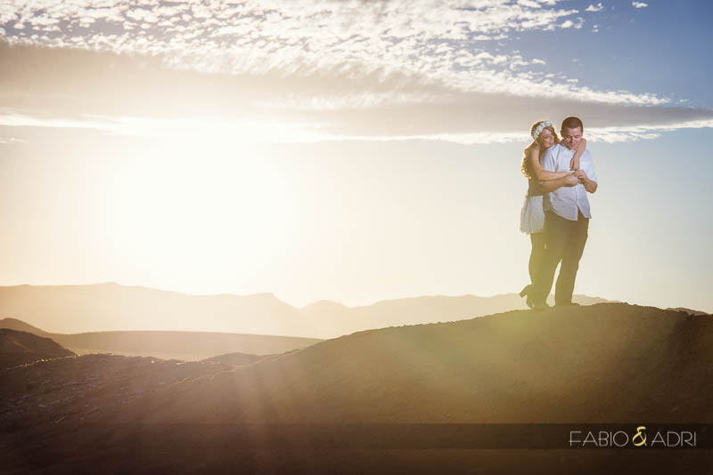 Desert Dry Lake Engagement Sunset