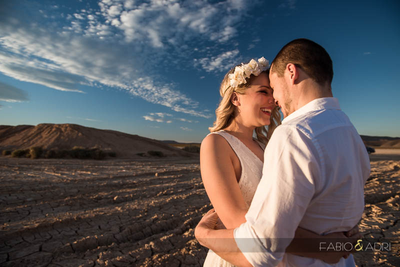 Desert Dry Lake Engagement Photographer Sweet Hug